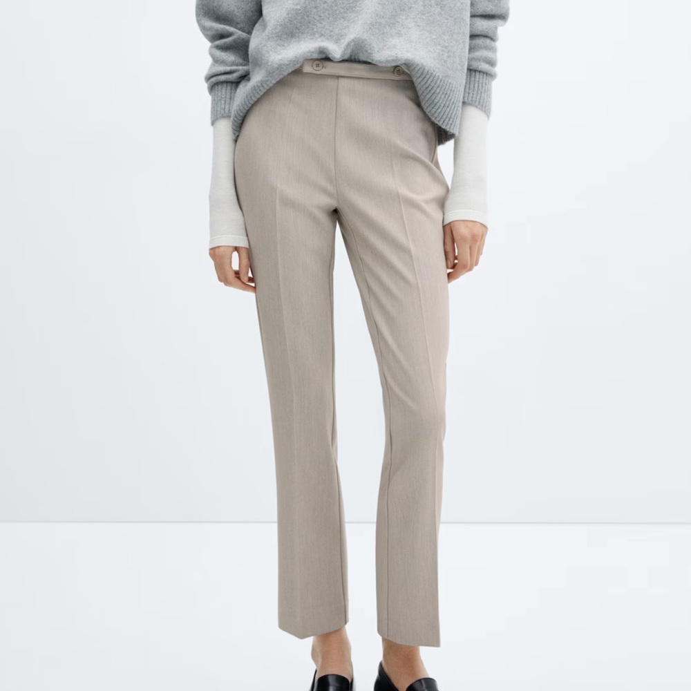 Mango Classic Tan Women's Trousers